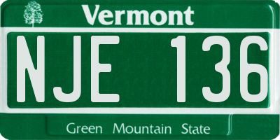 VT license plate NJE136