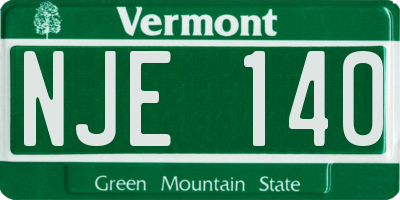 VT license plate NJE140