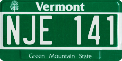 VT license plate NJE141