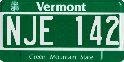 VT license plate NJE142
