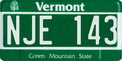 VT license plate NJE143