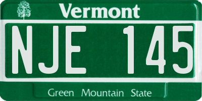 VT license plate NJE145
