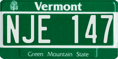 VT license plate NJE147