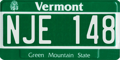 VT license plate NJE148