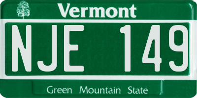 VT license plate NJE149
