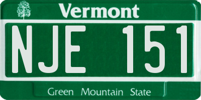 VT license plate NJE151