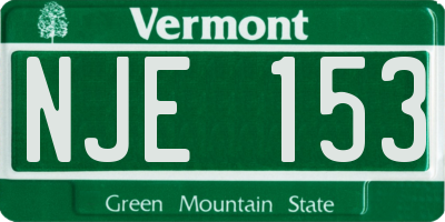 VT license plate NJE153