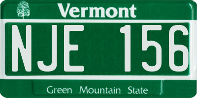 VT license plate NJE156