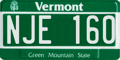 VT license plate NJE160