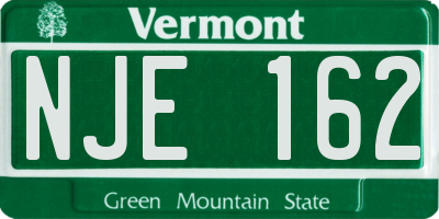 VT license plate NJE162