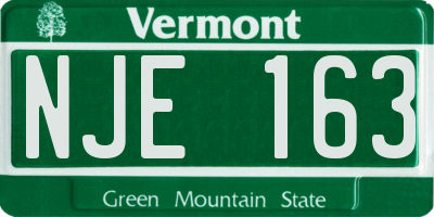 VT license plate NJE163