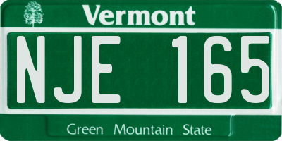 VT license plate NJE165