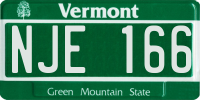 VT license plate NJE166