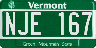 VT license plate NJE167