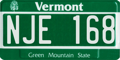 VT license plate NJE168
