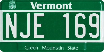 VT license plate NJE169