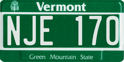 VT license plate NJE170