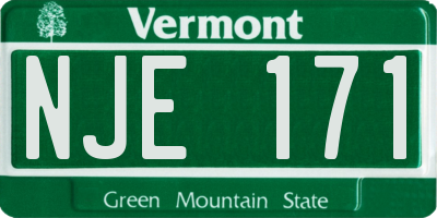 VT license plate NJE171