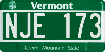 VT license plate NJE173