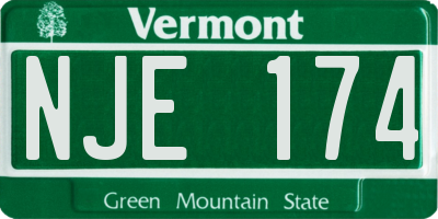 VT license plate NJE174