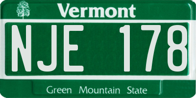 VT license plate NJE178