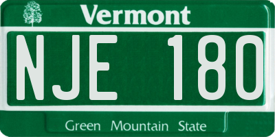 VT license plate NJE180