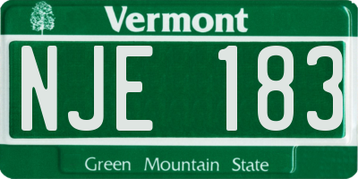 VT license plate NJE183