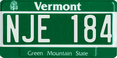 VT license plate NJE184