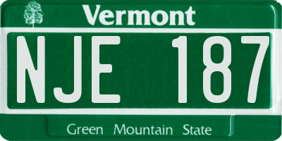 VT license plate NJE187