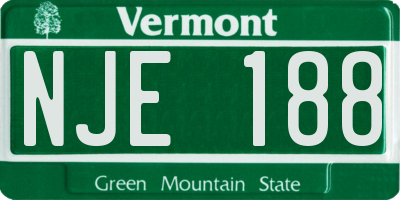 VT license plate NJE188