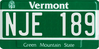 VT license plate NJE189