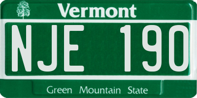 VT license plate NJE190