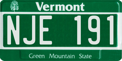VT license plate NJE191