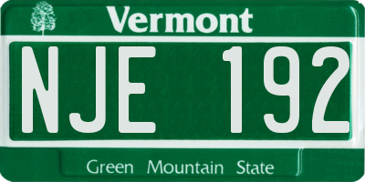 VT license plate NJE192