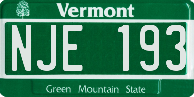 VT license plate NJE193