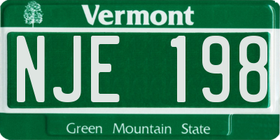 VT license plate NJE198