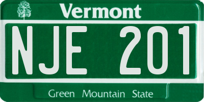 VT license plate NJE201