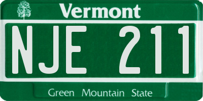VT license plate NJE211