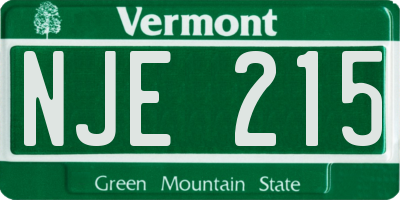VT license plate NJE215