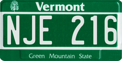 VT license plate NJE216