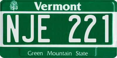 VT license plate NJE221