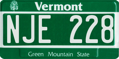 VT license plate NJE228