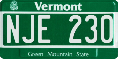VT license plate NJE230