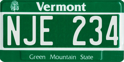 VT license plate NJE234