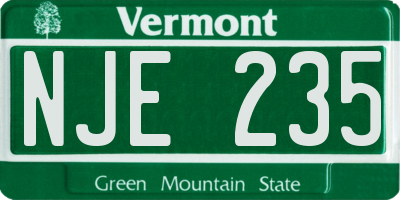 VT license plate NJE235