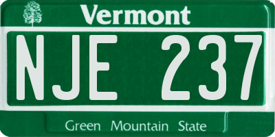 VT license plate NJE237