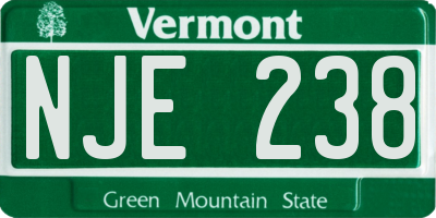 VT license plate NJE238