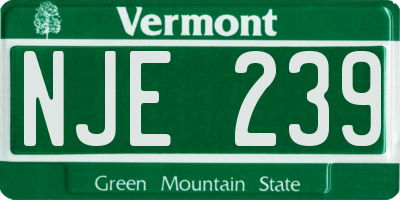 VT license plate NJE239