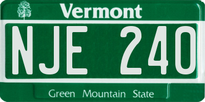VT license plate NJE240