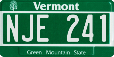 VT license plate NJE241